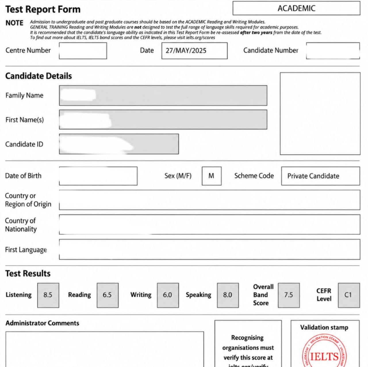 UK admission and scholarship result